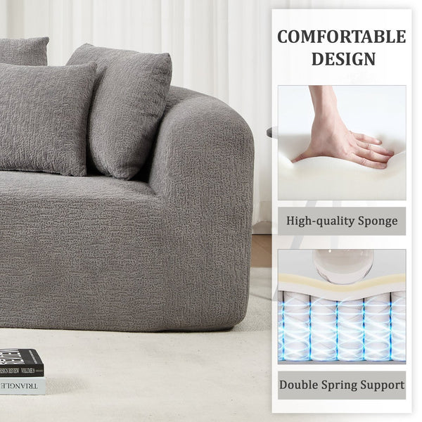 English Elm 109 Cloud Sectional Couch with L-Shape Chaise, Chenille Modular Sofa Bed, Memory Foam Comfort and Easy Setup LIGHT GREY W1249S00004