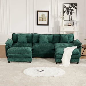 English Elm Wider Armrest 3-Seat Sectional Sofa, Modern Chenille Couch For Living Room, Comfortable & Flexible Design W1143S00042-GIGA