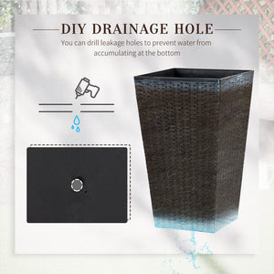 English Elm Outsunny Set Of 3 Stylish Tall Planters - Uv-Resistant, Self-Draining Flower Pots For Indoor & Outdoor W2225P174482-GIGA