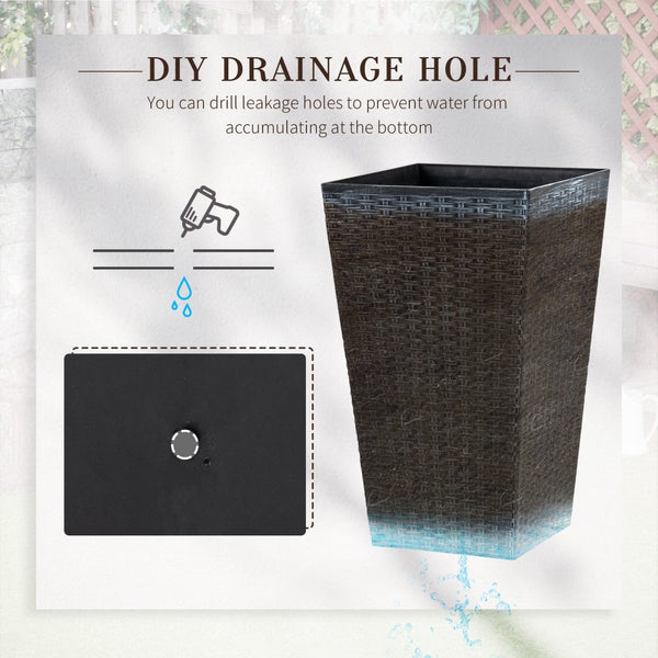 English Elm Outsunny Set Of 3 Stylish Tall Planters - Uv-Resistant, Self-Draining Flower Pots For Indoor & Outdoor W2225P174482-GIGA