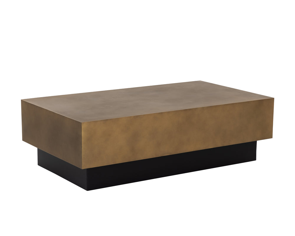 Sunpan Blakely Coffee Table - Bold Contemporary Design with Unique Handcrafted Details for Stylish Living Spaces Antique Brass