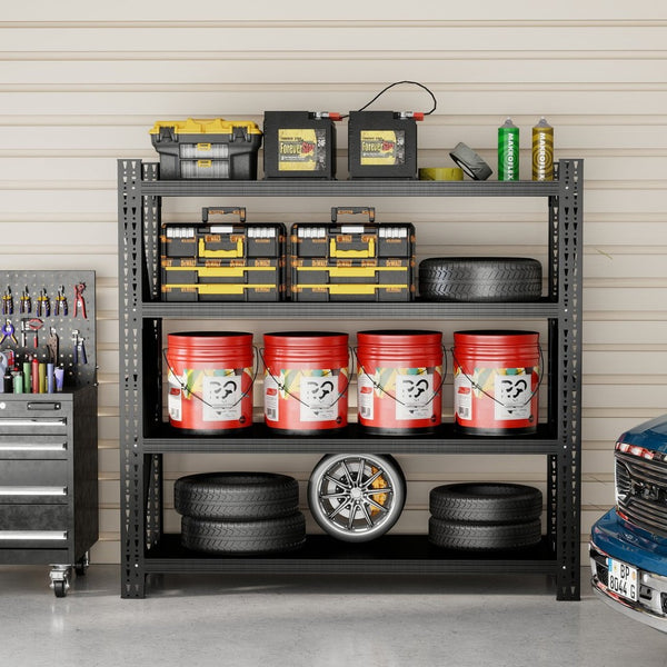 English Elm 5000lbs Industrial Cold-rolled Steel Shelving Unit for Garage Warehouse Storage W2735P457280