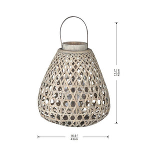 English Elm 16.9x16.9x17.7" Fir Wood Woven Lattice Candle Lantern Tapered Frame Porch Accent W2078P495660