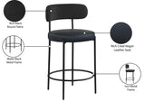 Beacon Black Vegan Leather Seat Stool 878Black-C Meridian Furniture