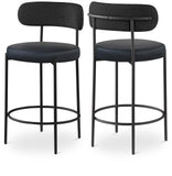 Beacon Black Vegan Leather Seat Stool 878Black-C Meridian Furniture