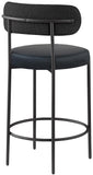 Beacon Black Vegan Leather Seat Stool 878Black-C Meridian Furniture