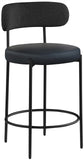 Beacon Black Vegan Leather Seat Stool 878Black-C Meridian Furniture