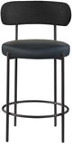 Beacon Black Vegan Leather Seat Stool 878Black-C Meridian Furniture