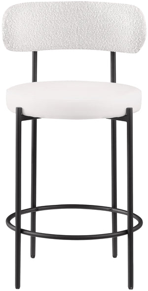 Beacon Cream Vegan Leather Seat Stool 878Cream-C Meridian Furniture