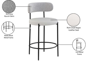 Beacon Taupe Vegan Leather Seat Stool 878Taupe-C Meridian Furniture