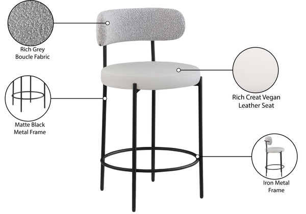 Beacon Taupe Vegan Leather Seat Stool 878Taupe-C Meridian Furniture