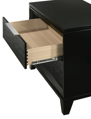 English Elm 1pc White Wood Two-drawer Nightstand Textured Finish Modern Bedroom Storage Piece B2741P486338