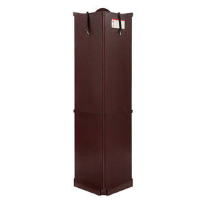 English Elm Glass Corner Curio Cabinet Lighted Dark Wood Display with Carved Crown Floral Detail Cherry W2275P292645