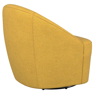 English Elm Denali Mustard Yellow Upholstered Swivel Chair - Modern Barrel Back Accent Seat, Cozy Stylish Comfort B062P353267