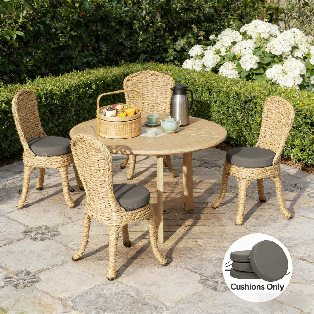 English Elm Soft Round Dining Chair Cushions Set of 4 with Washable Covers and Foam Padding T3971P443095