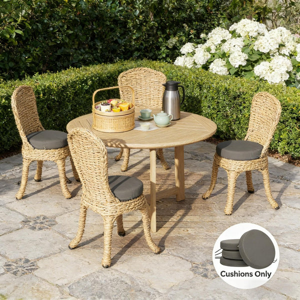 English Elm Soft Round Dining Chair Cushions Set of 4 with Washable Covers and Foam Padding T3971P443095