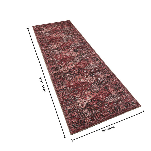 English Elm Majestic Handmade Traditional Runner Rug Stain Resistant Polyester Entryway Accent B186P428886