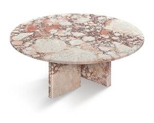 English Elm Pink Natural Marble Coffee Table – Elegant Round Design For Living Rooms, Versatile & Unique Décor W1696P314930-GIGA