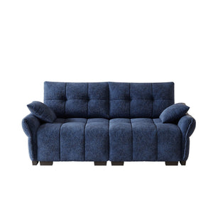 English Elm Premium Chenille Two Seater Sofa Tufted Armrests Foam Support Modern Living Room Blue W714S01632