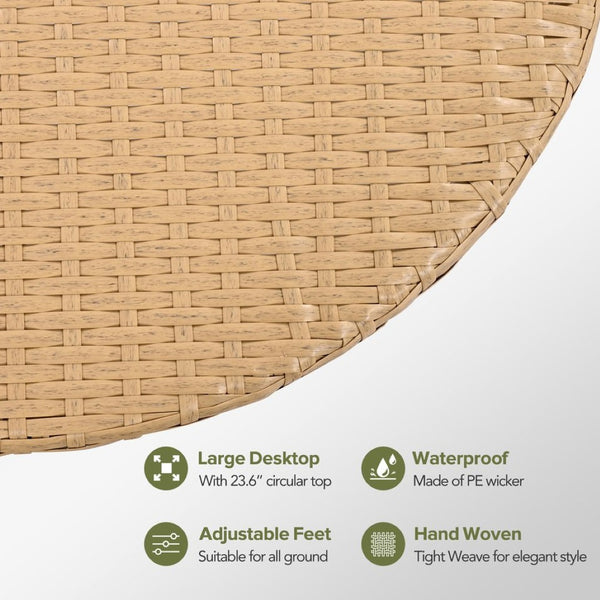 English Elm Go Modular Outdoor Sectional Set Pe Rattan Patio Sofa with Round Coffee Table FG201233AAA