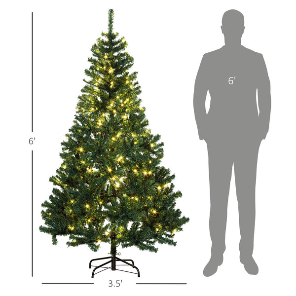 English Elm Homcom 6' Tall Prelit Douglas Fir Christmas Tree With 250 Warm White Leds & 1000 Tips For Festive Cheer W2225P249688
