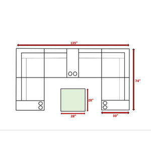 English Elm 12-Piece Outdoor Sectional Seating Group with Cushions — Fully Assembled HDPE Wicker, Rustproof Frame, Plush Comfort (6-Seater) B120S00173