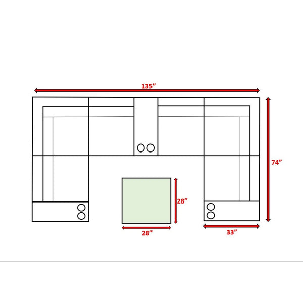 English Elm 12-Piece Outdoor Sectional Seating Group with Cushions — Fully Assembled HDPE Wicker, Rustproof Frame, Plush Comfort (6-Seater) B120S00173