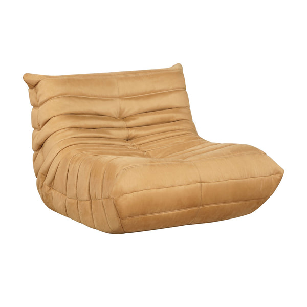 English Elm Luxury plush tufted floor chair with microfiber pleats, wide comfy seat, non-slip base for lounging Yellow 32.5 L x 39 W x 27 H B011P300060