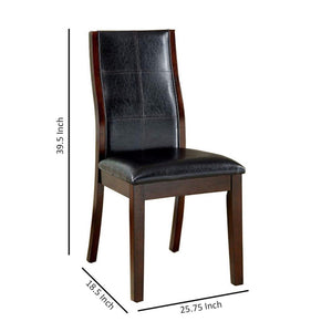 English Elm Townsend Transitional Dining Chairs Curved Back Leatherette Seat Wood Set of 2 B056P417098