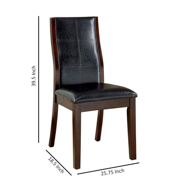 English Elm Townsend Transitional Dining Chairs Curved Back Leatherette Seat Wood Set of 2 B056P417098
