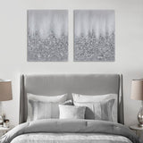 Madison Park Silver Glimmer Glam/Luxury Heavily Embellished 2-piece Canvas Wall Art Set MP95C-0268 Silver