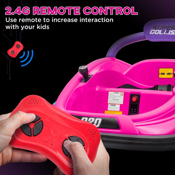 English Elm Aosom 12v Kids Bumper Car Ride on Toy with Dual Joysticks and Parental Remote W2225P249894