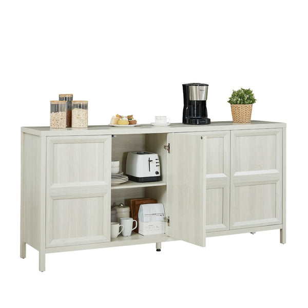 English Elm 67'' Scandinavian Oak Sideboard with Touch Latch Doors Soft Close Hinges Living Room Storage Light Gray W1820P420818