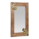 Christopher Knight Home® - Noble House - Ridgeway Boho Handcrafted Rectangular Mango Wood Wall Mirror, Natural and Antique Gold