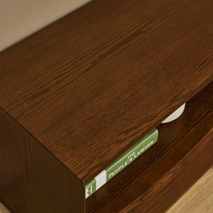 English Elm 63" Mid-Century Modern TV Stand for TVs up to 75" - Walnut Louver Media Console with Solid Wood Drawers, Outlet Holes, Spacious Storage and Durable P2 MDF Finish W1801P288509