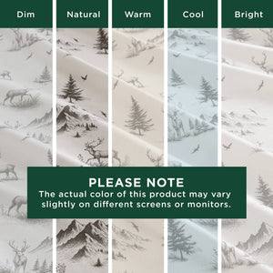 English Elm 4 Pcs Queen Sheet Set - Cozy Gray Deer Toile Cotton Flannel For Rustic Elegance & Comfort B035P319773