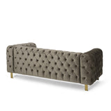 Christopher Knight Home® - Noble House - Keyser Modern Glam Tufted Velvet 3 Seater Sofa