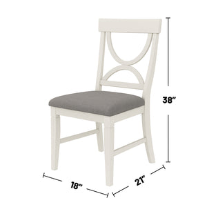 English Elm Carrol 6-Piece Wood Dining Set with Upholstered Chairs & Bench, Two-Tone White/Grey Rustic Chic B016S00010