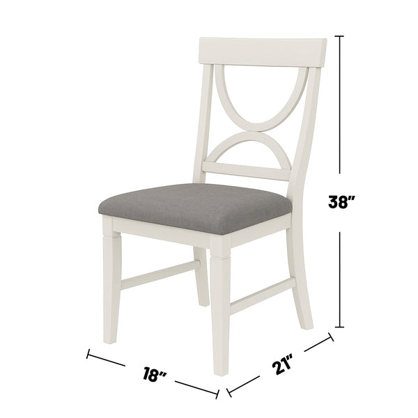 English Elm Carrol 6-Piece Wood Dining Set with Upholstered Chairs & Bench, Two-Tone White/Grey Rustic Chic B016S00010