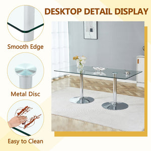 English Elm Table and Chair Set Extendable Mdf Round Oval Dining with 6 Gray Pu Seats Silver,Transparent,White W1151S04554