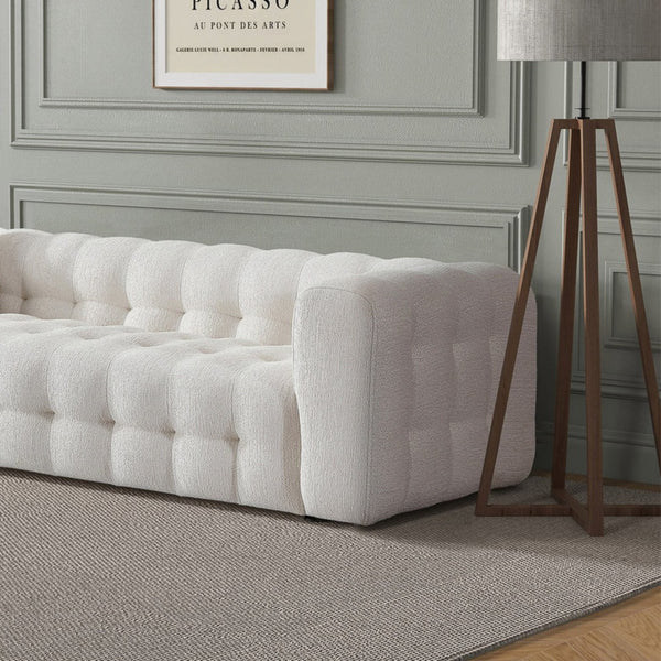English Elm Eden Boucle Chesterfield Sofa Tufted Button Back Rolled Arms for Living Room B183P231861