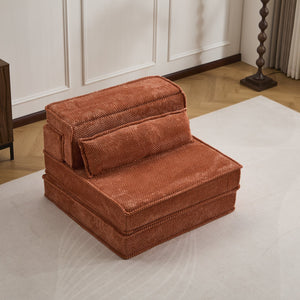 English Elm Compression Modular Sofa Bed - Cozy Orange Fleece, No Assembly, Versatile Design For Every Space! W3723P377145