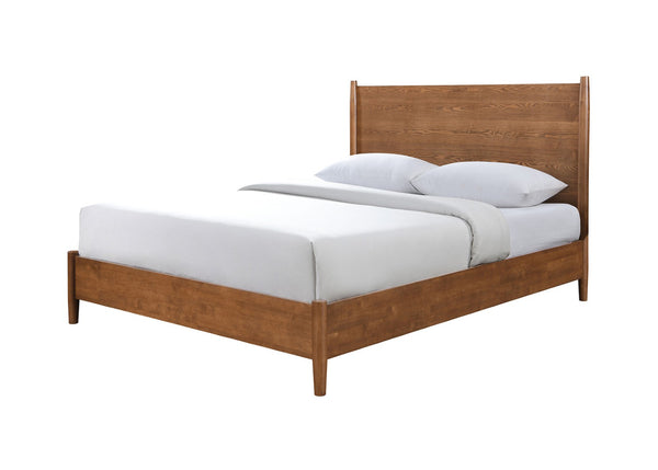 English Elm Walnut 3-Piece Mid-Century Modern Bedroom Set - Queen Bed & 2 Nightstands With Warm Finish B2741S00461-GIGA