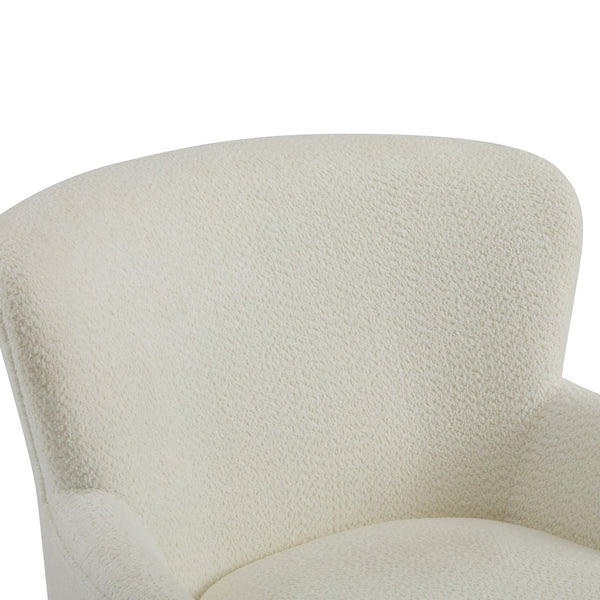 English Elm Christopher Knight Home® - Gerald Boucle Upholstered Club Chair with Tapered Birch Legs, Tonal Piping and Cozy Texture Black,Off White 33 L x 32.75 W x 30 H N776P243523W