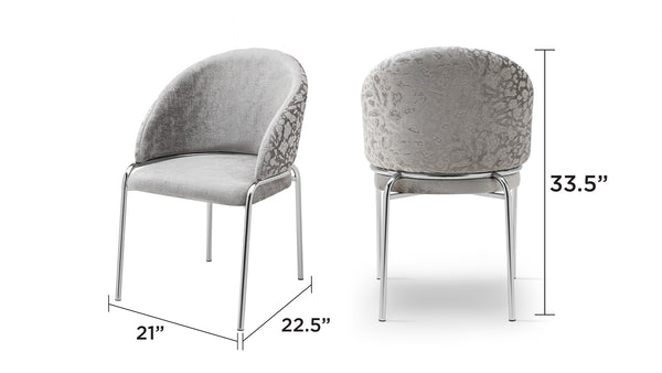 English Elm Onyx Lux Velvet & Chenille Accent Chair Light Gray — Dual-Fabric Comfort, Sturdy Metal Frame, Modern Elegance B009P332656