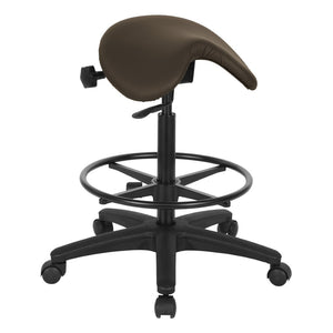 OSP Home Furnishings Backless Saddle Stool Ergonomic Pneumatic Height Adjustable Office Studio Task Seating Dillon Java ST205-R102