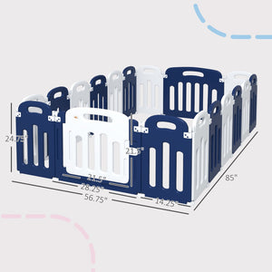 English Elm Qaba Baby Playpen - Versatile 18-Panel Safety Play Yard For Indoor & Outdoor Fun, Easy Setup & Storage W2225P216987-GIGA