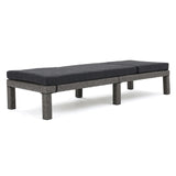 Christopher Knight Home® - Noble House - Puerta Outdoor Mixed Black Wicker Chaise Lounge With Dark Grey Water Resistant Cushion