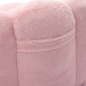 English Elm Lotus memory foam bean bag sofa with pull ring — anti-fouling faux fur, non-slip base, cozy support Pink W2311P357140