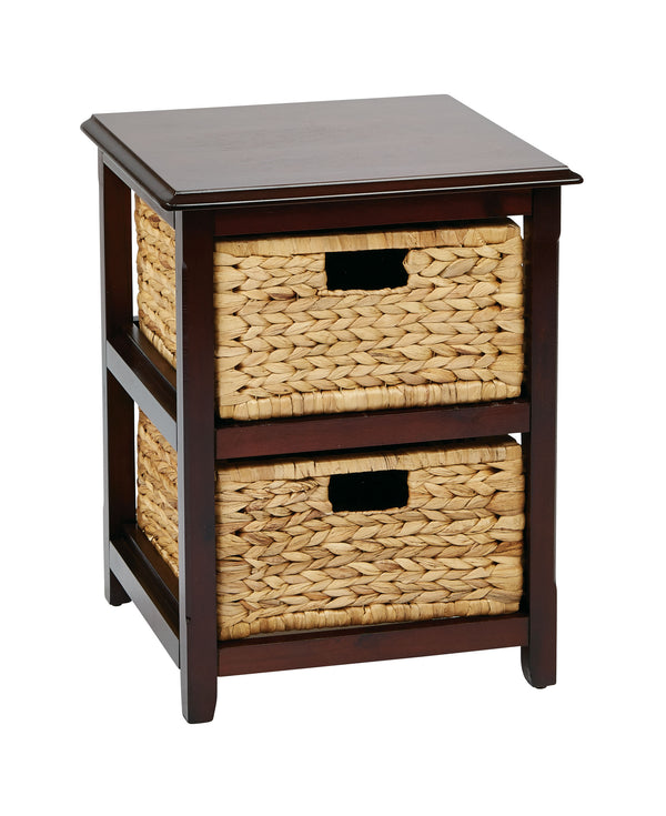 OSP Home Furnishings Seabrook Two-Tier Storage Unit Espresso